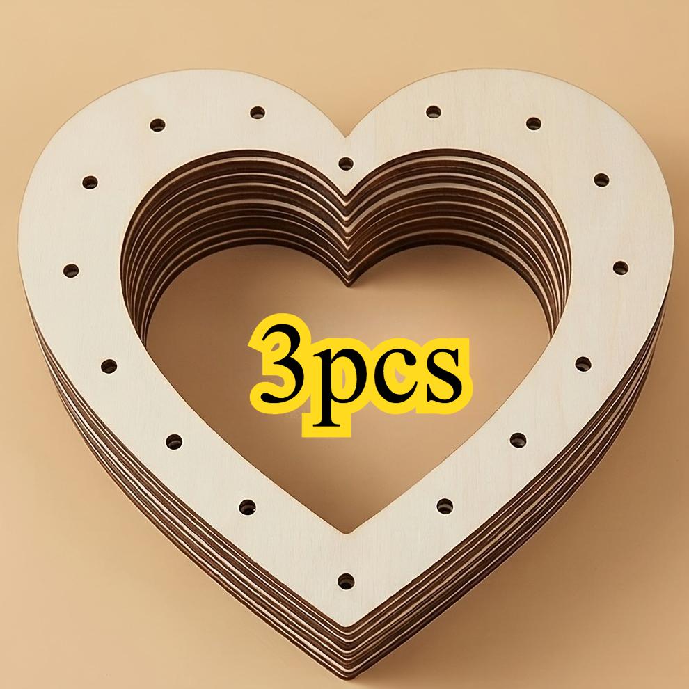 Unfinished Wooden Heart Round Wreath Base Blank Wood Wreath Frame DIY Floral Craft Supplies for Wedding Door Wall FarmhouseDecor