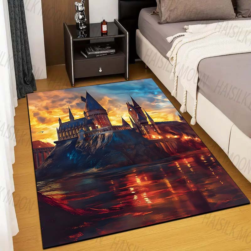 Castle Magic School Print Rug Carpet for Living Room Children's Bedroom Mat Sofa Doormat Floor Rug Home Decor Anti Slip Mat