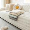 Winter Thicken Sofa Cushion Wave Plush Warm Solid Color Sofa Cover Towel Anti-slip Couch Protector Slipcover for Living Room