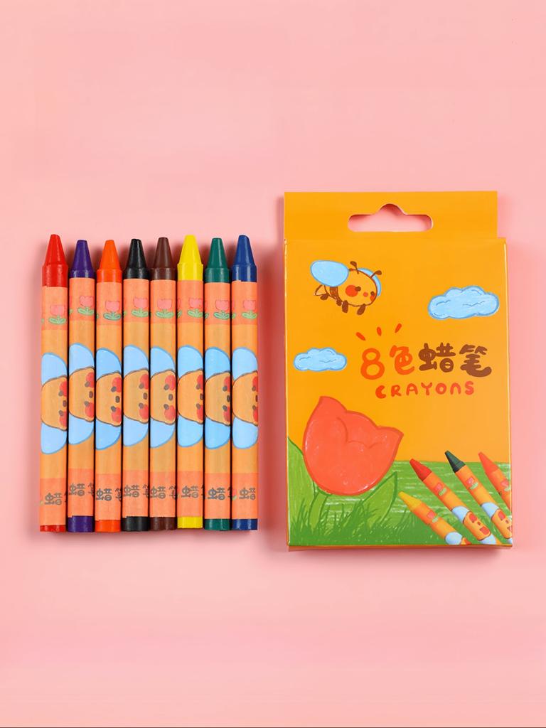 8/12 Stück Süße Tulpen-Buntstifte Kinder-Kleckfreie Handmalutensilien für den Kindergarten 8 Farben 12 Farben Ölpastelle Zeichenstifte Buntstifte