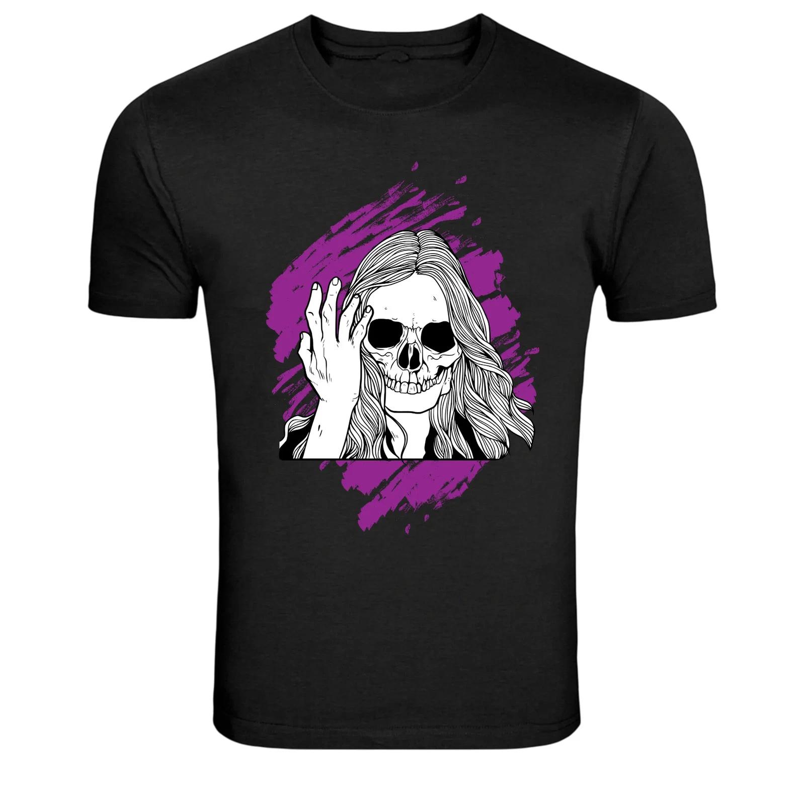 Skeleton Woman Portrait Gothic Graphic T-Shirt XXL
