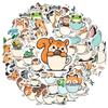 35-100pcs Animal Cup Sticker Album Scrapbooking Decoration Sticker Kawaii Stationery Teacher Reward Stickers Deco Luggage Laptop