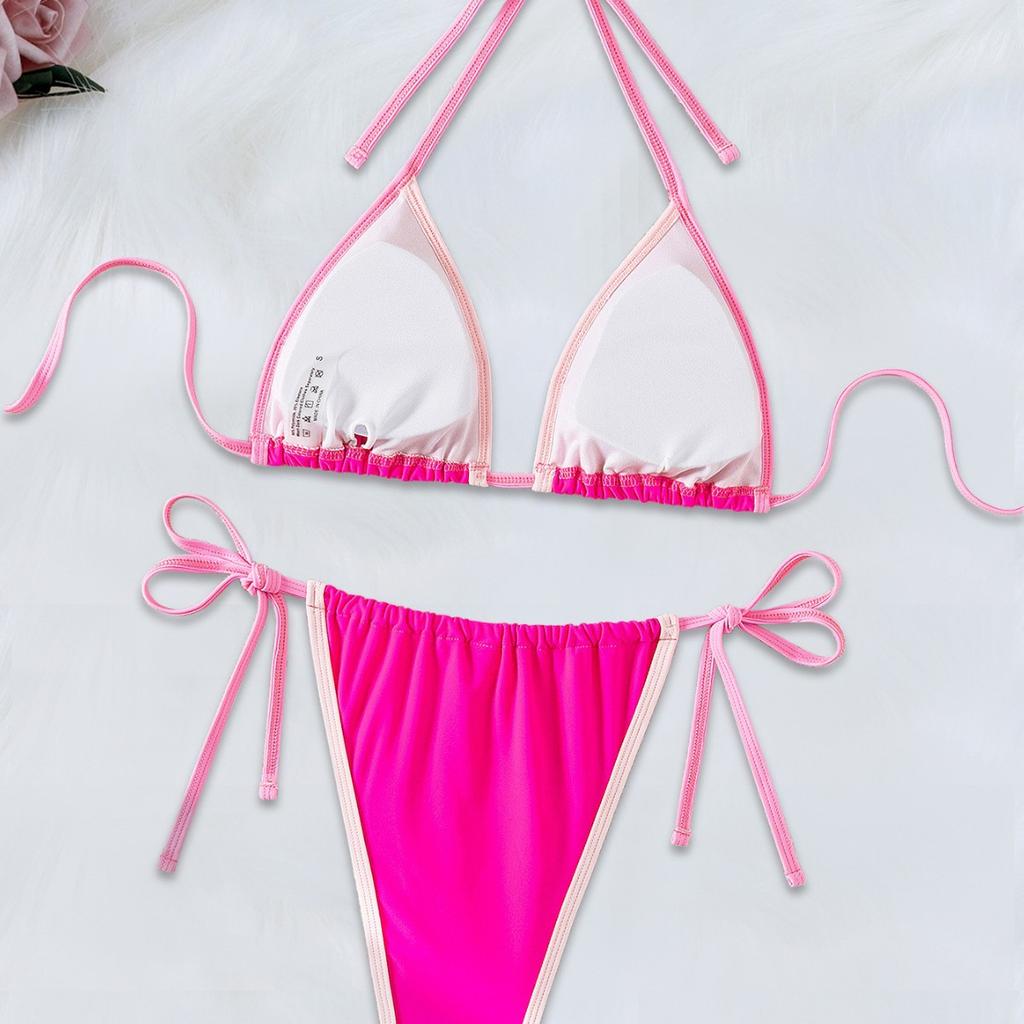 Sexy Backless Slim V-Neck Three-Point Split Swimsuit, European And American New Fashion Bikini Women'S Swimsuit