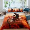 Dirt Bike Motorbike Duvet Cover Motocross Racer Bedding Set Boys Motorcycle Extreme Sports Quilt Cover Polyester Comforter Cover