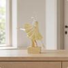 Abstract Ballet Dancer Sculpture | Gold-Toned Accents, Ballerina Sculpture, for