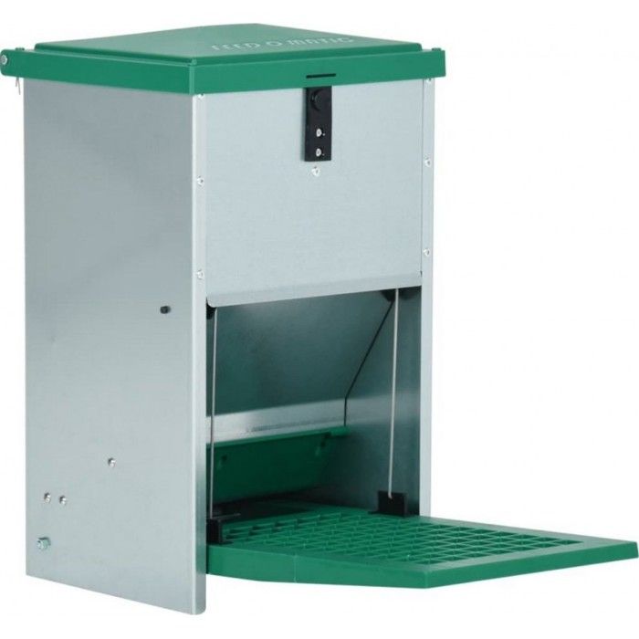 Mangeoire automatique pour volailles - vidaXL - Vert - Métal - Extérieur - 8 kg de capacité