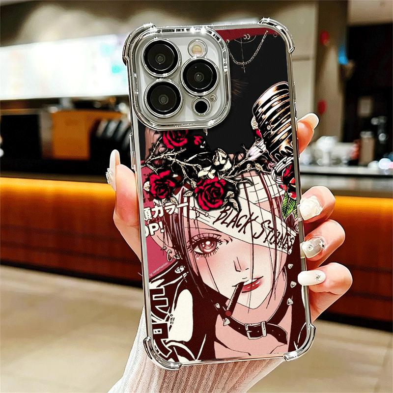 NaNa Osaki Anime Plating Phone Case For Iphone 16 17 Pro Max Air 16E 14 15 Plus 12 13 Mini Anti-Fall Airabag Cover