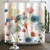 Floral Shower Curtain Flower Butterfly Waterproof Polyester Bathroom Curtain With Hooks Bathtub Screen