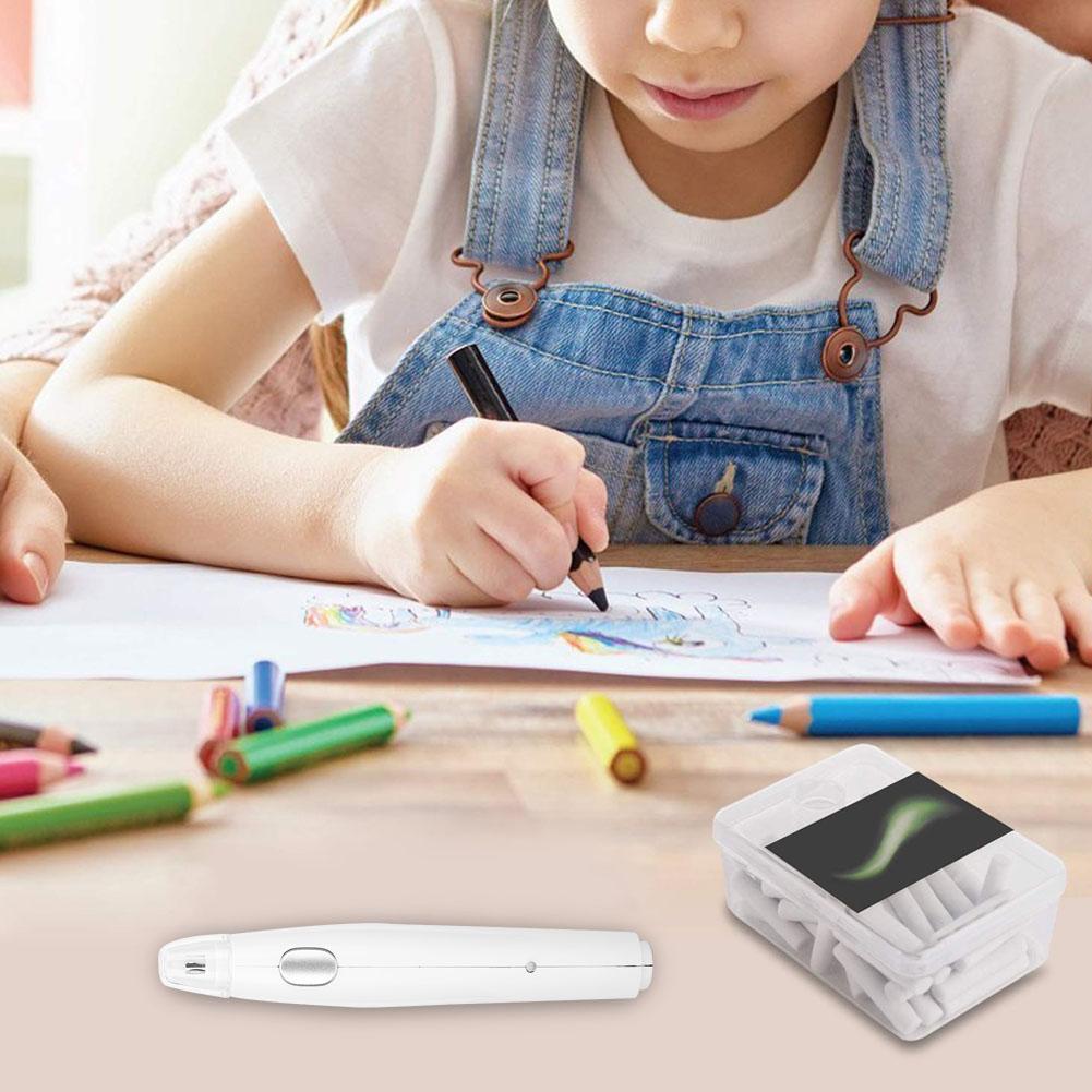 Pratica Gomma Elettrica Ricaricabile USB con 16 Ricariche di Ricambio (Rosa)