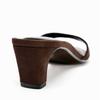 Vintage Brown Faux Suede Slippers for Women Fashion Square Toe Chunky Heel Slides Sandals Summer Sexy Open Toe Designer Shoes