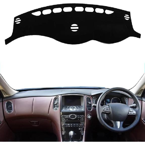 

Подходит для Infiniti QX50 EX EX35 EX37 EX30d EX25 2007-2017, крышка приборной панели автомобиля, черная крышка приборной панели, защитная крышка приборной панели RHD Black Edge