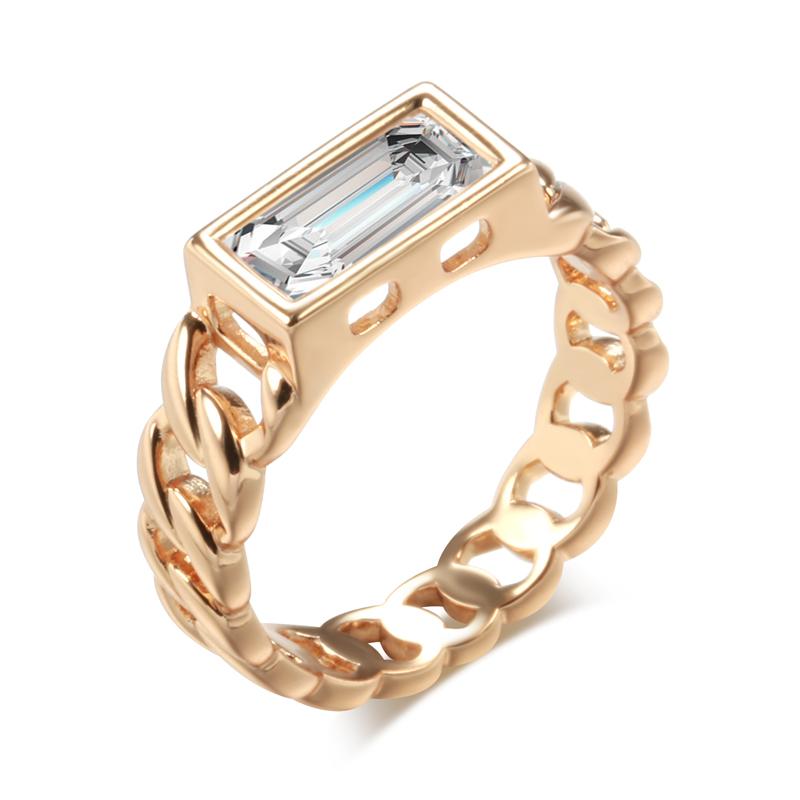 

Kinel большой размер полое кольцо для женщин квадратный циркон ювелирные изделия подарок 8