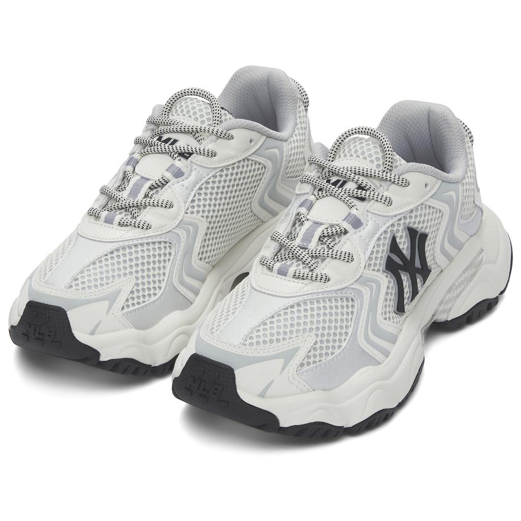 MLB New York Yankees Slip Resistant Abrasion Resistant Low Top Chunky Sneakers Unisex White 3ASHW075N-50WHS