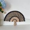 Unique Hand Woven Grass Cooling Fan Colorful Straw Fan Essential for Vacation and Elegant Home Decoration