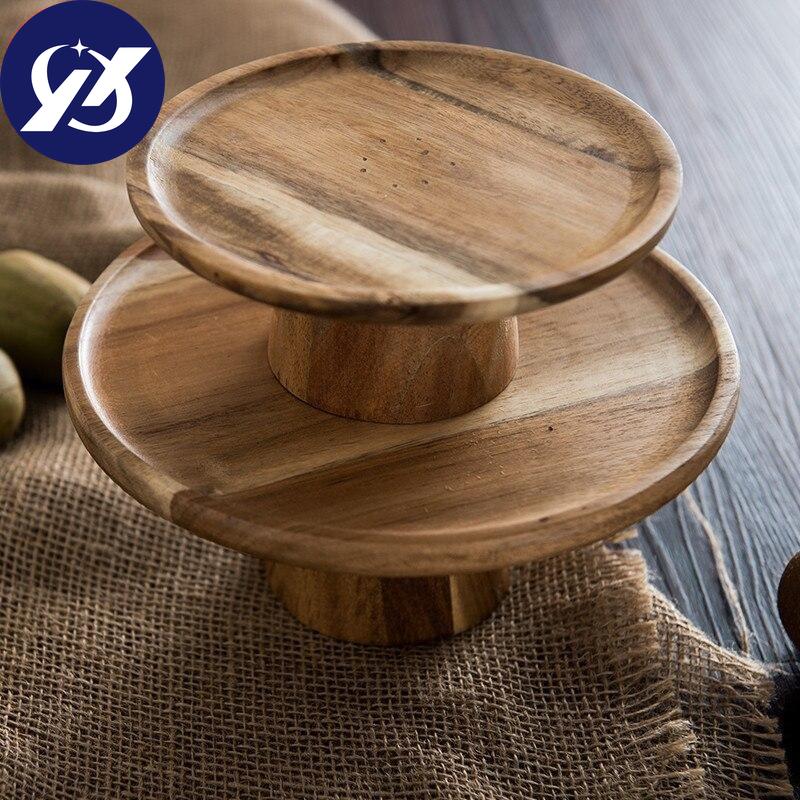 Japanese Wood Food Tray for Cake Fruit Dessert Stand Creative Wedding Party