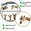 Non Adhesive Window Stickers for Home Funny Giraffe Donkey Static Cling, Removable Farm Animal Glass Customizable Size Decal Kitchen Guest Room, Cute