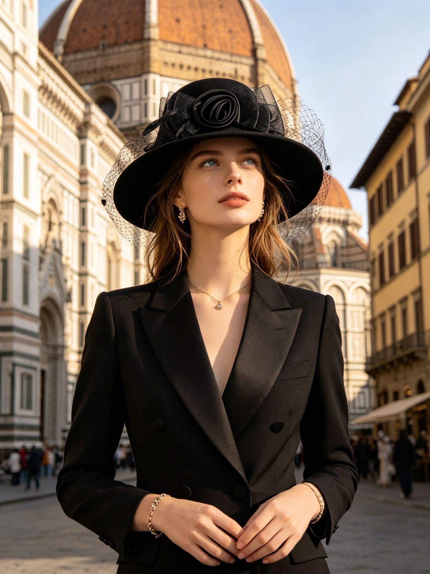 Französischer Hepburn-Stil Hut Damen Herbst und Winter Seide Leinen Wolle Gaze Schalenhut Hochzeitsbankett Elegant Leichter Luxus Zylinderhut one size fits all black