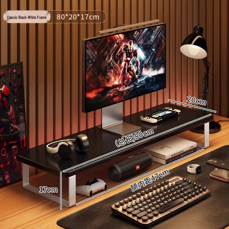 Desktop Organizer and Monitor Riser with Keyboard Tray