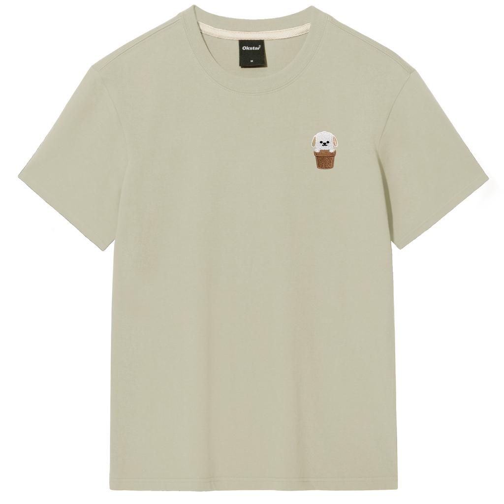 OKSTAR Hello Mung Embroidered Short Sleeve T-Shirt (Type A)
