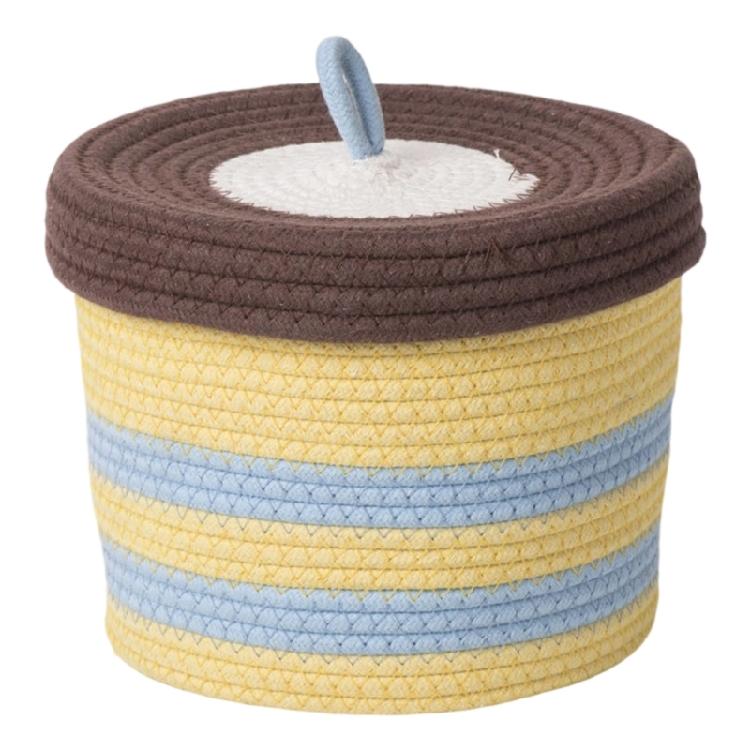 Large Capacity Cotton Rope Storage Box Handwoven Round Basket For Bedroom Living Room Decoration Multipurpose Organizer