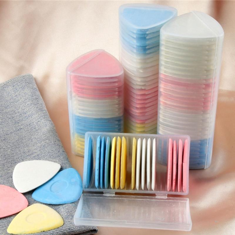 20/30PCS Professional Tailors Chalk Triangular Tailoring Chalk Marker Sewing Fabric Chalk with Plastic Storage Box Dropshipping