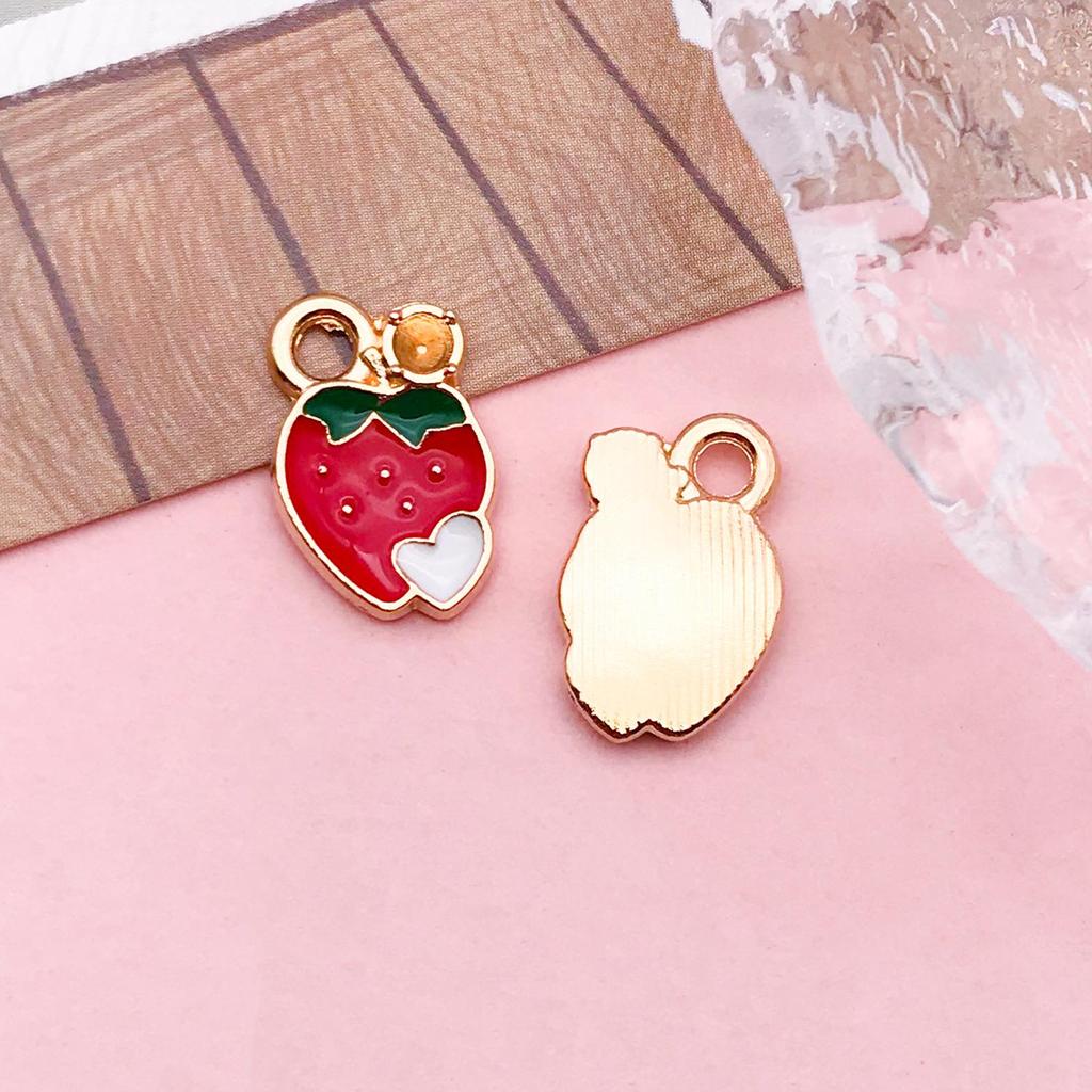 Strawberry Fruit DIY Korean Jewelry: Cute 3D Mini Pendant for Bracelets