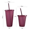 480/700ML Flash Water Bottle For Coffee Juice Milk Tea Kawaii Plastic Cold Cups With Lid Straw Portable Reusable Drinking Bottle