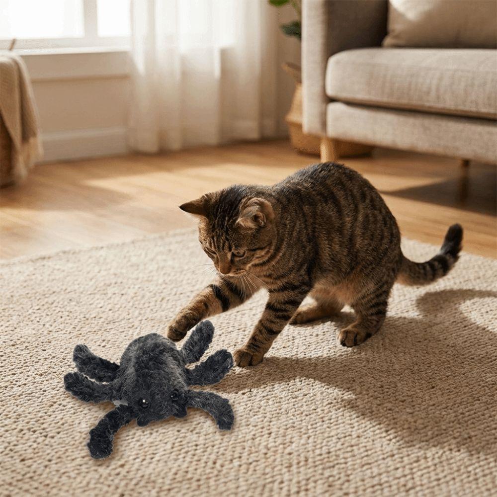 Realistic Interactive Pet Toy Rechargeable Halloween Mobile Spider Home Indoor