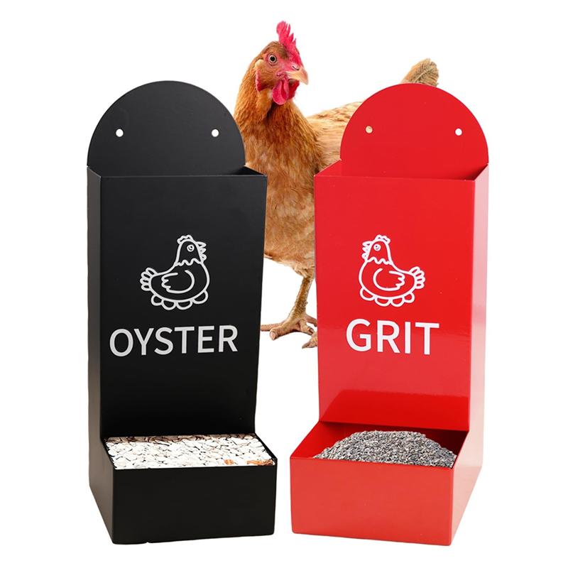 M-Modern-Chicken Oyster Shell Feeder And Grit Feeder Metal Chicken Feeder Chicken Coop Accessories Automatic Chicken Feeder