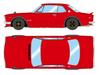 VISION Scale Nissan Skyline 2000 1971 with Spoiler Finished Model VM244D Make-Up 1/43 GT-R (KPGC10) (Works Wheels) Red,