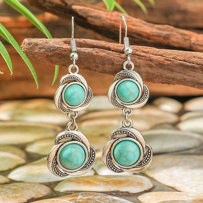 Hot Sales In Europe and the United States, Super Beautiful Turquoise Earrings, Simple Personality and Creative Retro Ethnic Style Earrings
