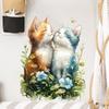 Sleeping Cute Cat in Grass Wall Stickers, Self-Adhesive Decor for Bedroom Living Room Study Room Decoration