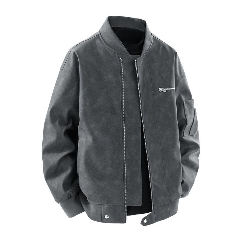 Autumn and Winter New American Pilot Motorcycle Leather Jacket Men's Loose Casual Men's Handsome Wild Retro Coat.