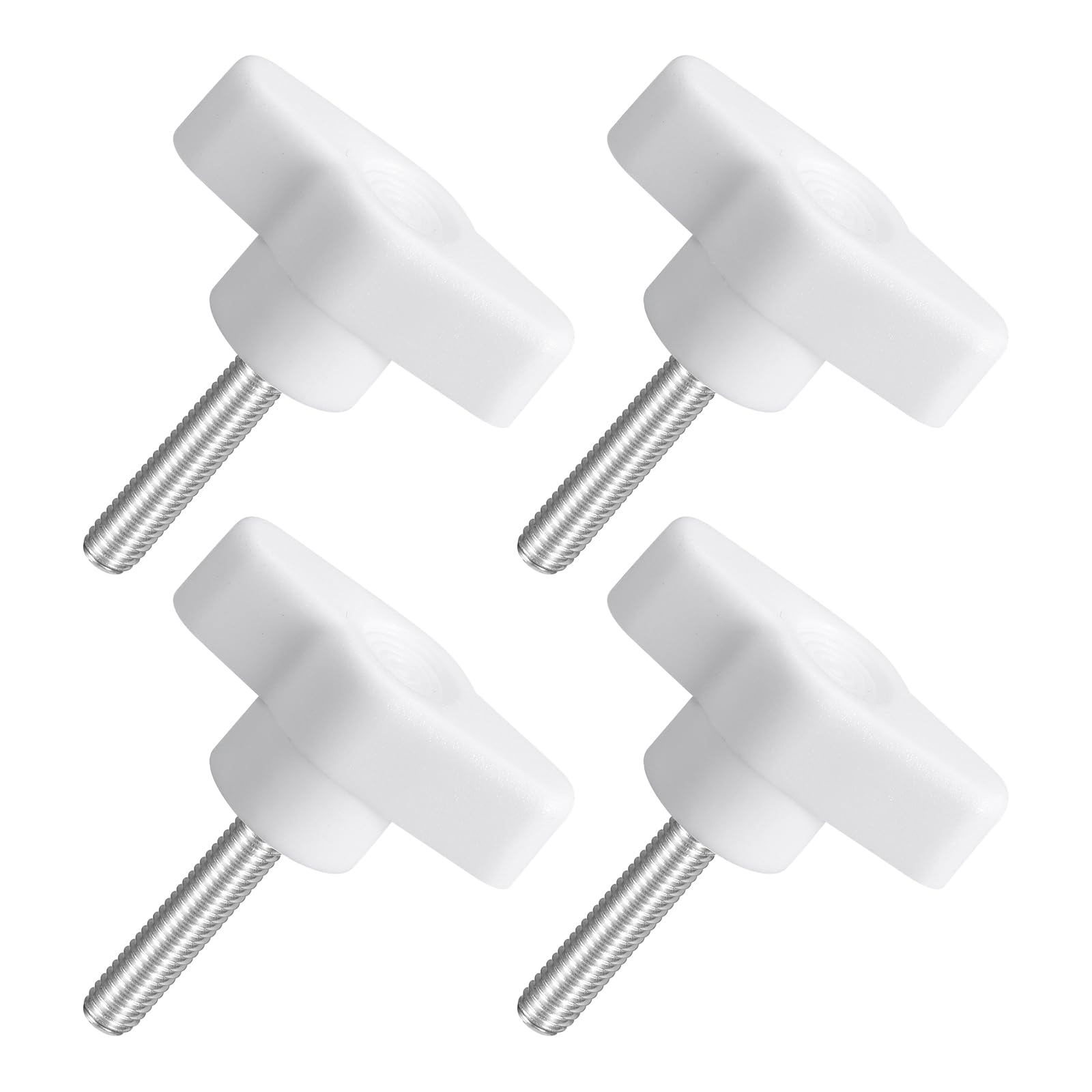 

uxcell Set of 4 M5 Knob Bolts, T-Shape, Hand Tightening Bolts, M5 x 1.0 M5×25mm білий