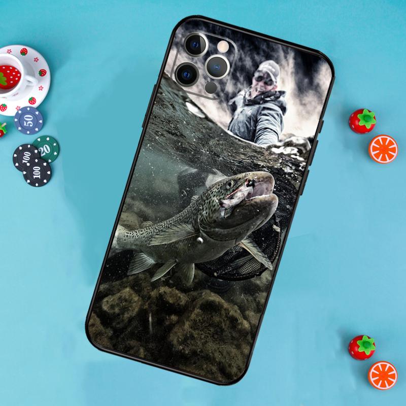 Vintage Trout Fishing Phone Case For iPhone 17 Air 16 15 14 13 11 12 Pro Max 13 12 mini 15 16 Plus 16e Cover Funda