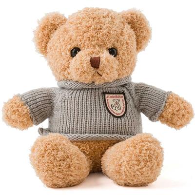Flauschiger und niedlicher Stoffbär mit Kleidung, 35cm, beige, perfekt für Kinder, Mädchen und Geburtstage.