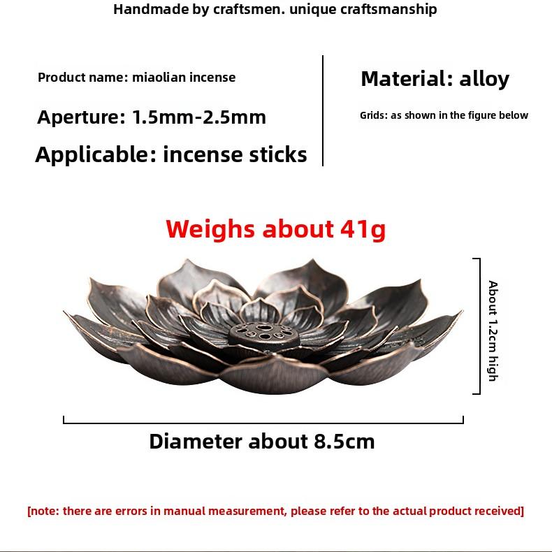 Aluminium Alloy Incense Burner Stick Holder Plate Buddhism Lotus Censer Bronze Nasturtium Incense Burner