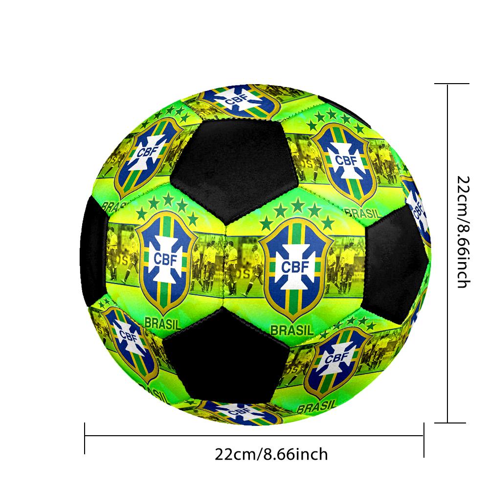SIZE 5 Brazil National Football Team Soccer Ball Colorful All Ages Machine Stitched PVC Competition Ready Durable High-Bounce