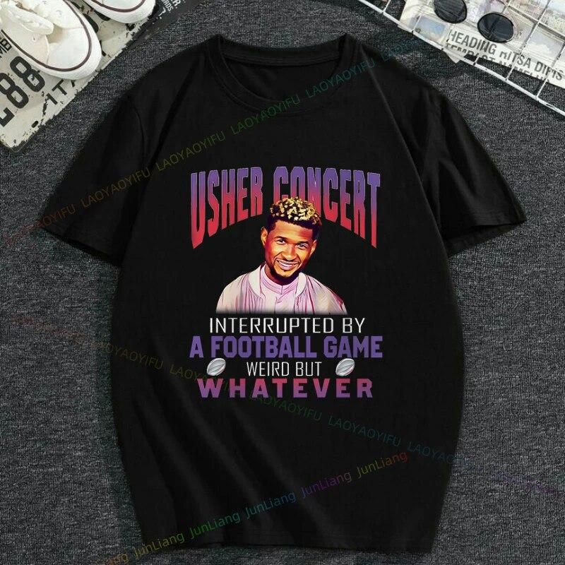 Usher Concert Interrupted Unisex Clothing Hip-hop Rapper Streetwear Funny Gifts Vintage Unisexs Clothes Graphic T Shirts Tops Y2k