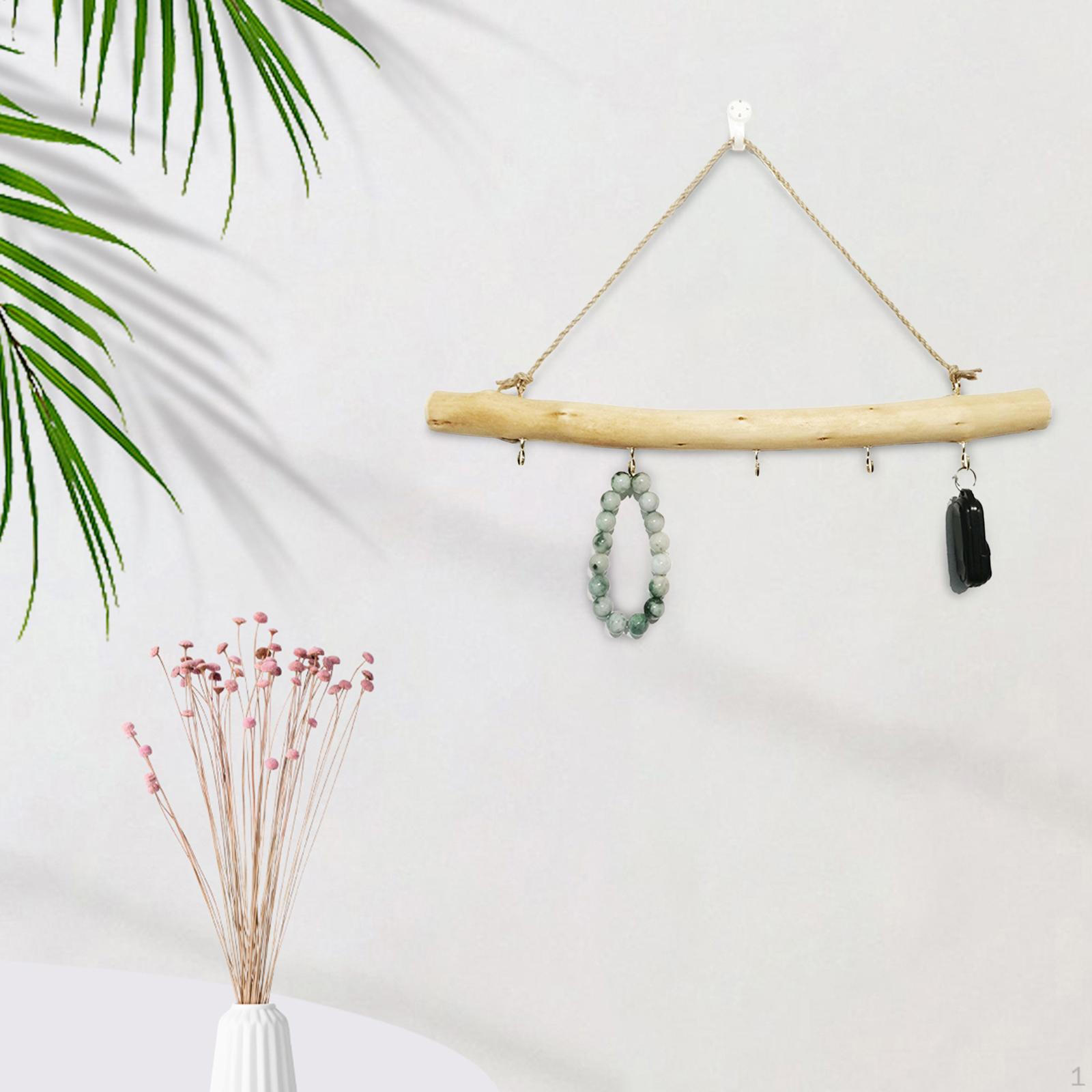 15 Inch Driftwood Branch Hook for Wall Mounting, Twine Rope Included, Wooden Hanger Closet And straight