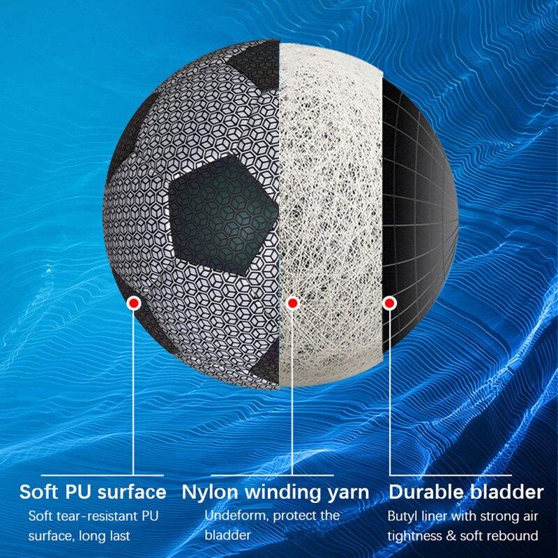 Size 5 Reflective Football Luminous Colorful Soccer Ball For Indoor Outdoor Training