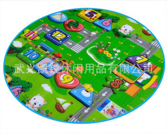 Hexagonal Princess Cartoon Crawling Mat - Coral Fleece & Ice Silk