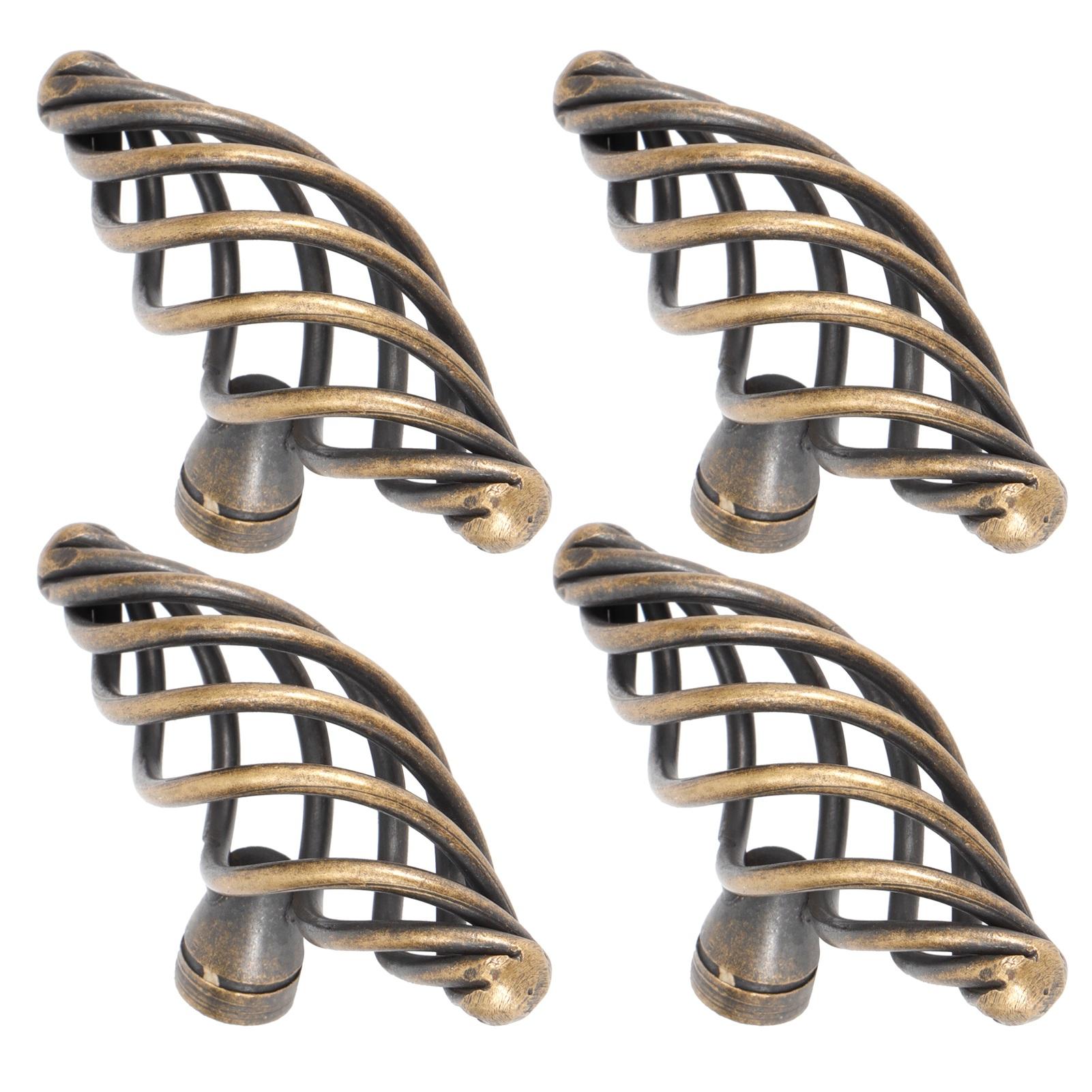 

4Pcs Door Handle Antique Zinc Alloy Pull Knobs Closet Wardrobe Drawer Cabinet Hardware Accessory