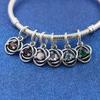 Silver S925 Twelve Month Birthstone Heart Eternity Charms Beads Pendant Fit Original Bracelet for Women DIY Fine Jewelry