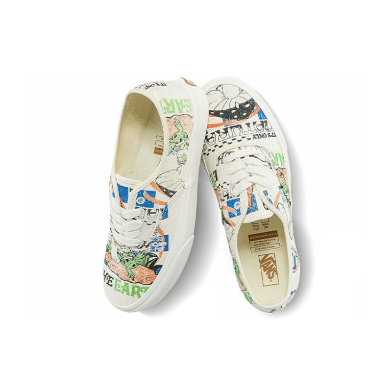 Vans Authentic Low Tops Casual Skateboarding Shoes Multi Color Funny Printing Unisex 'White Black Blue' Vans VN0A5KRDARG