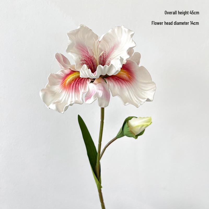 45cm Iris Artificial Flower with 2 Stems, EVA Texture, Oil Painting Style for Home Decoration