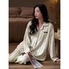 Women's Woven Long Sleeve Pajama Set: Loose Fit for In- or Outdoor Wear