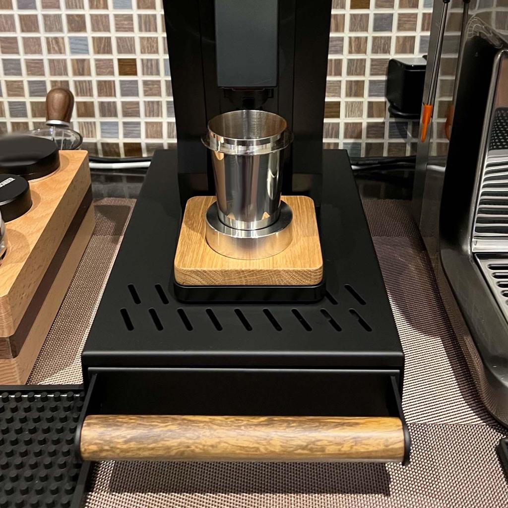 Espresso Coffee Knock Drawer with Removable Bar for Home Shop Kitchen Black