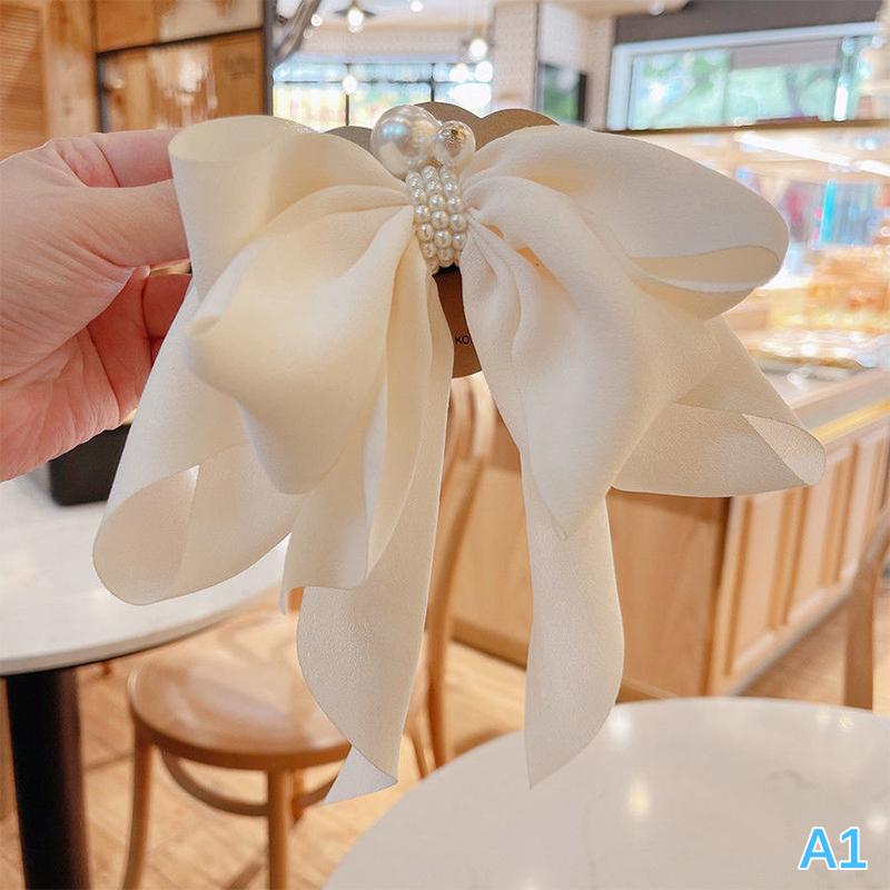 New Oversize Bowknot Pearl Barrettes Hairpins Hair Band Trendy Hairpin Hair Clip