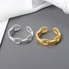 Minimalist Twisted Open Ring For Women Interlocking Chain Design Simple Fashion Finger Band Jewelry